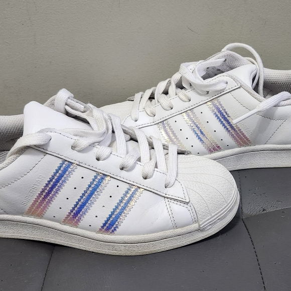 Adidas WHITE Bling WEDDING Sneakers Woman 8 SWAROVSKI CRYSTAL SIZE 4.5 - Picture 3 of 12